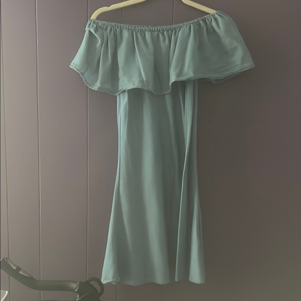 Noble U denim Ruffled Off-Shoulder Sundress M